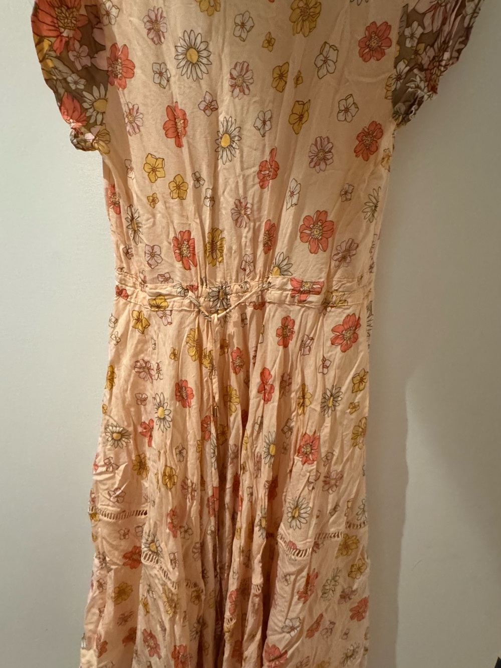 Mango Peach and Yellow Floral Maxi Dress